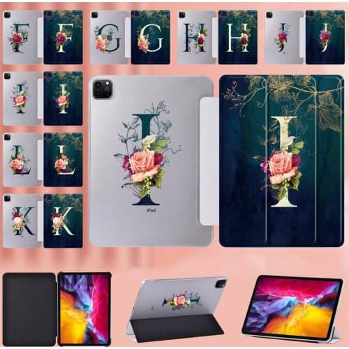Tablet Case for Apple IPad Pro 11" 2018 2020 2021/IPad Pro 9.7"/Pro 10.5" 2017 Initial Name Series Leather Stand Folio Cover