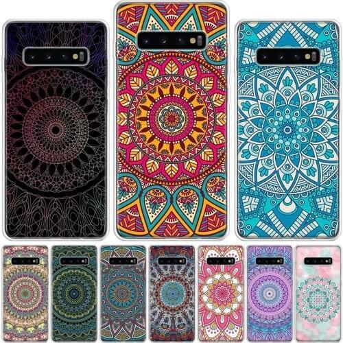Blue totem mandala flower Phone Case For Samsung Galaxy A51 A71 A50 A70 A80 A90 A01 A6 A7 A8 A10 A10S A20S A20E A30 A40 Plus Cov
