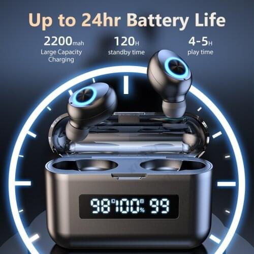 KINGSTAR Wireless Bluetooth Headphones Gaming Earphones2200Mah Charging Case Sports Waterproof Earbuds Music Headsets With Micr