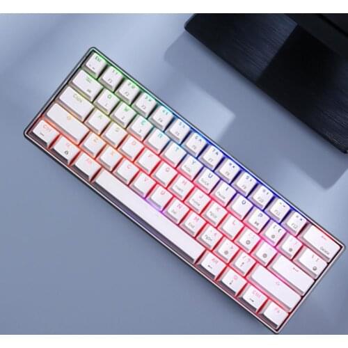 RK61 Mechanical Keyboard TKL 61 Keys Wireless Bluetooth 2.4Ghz Three Mode 60% RGB Office Hot swappable keyboards Red Switches