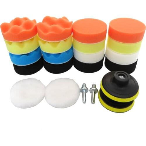 Lots of New 20Pcs Set 3" Mixed Car Polishing sponge Pads Kit Clean Sponge Waxing Buffing Pad sanding Backer Pad