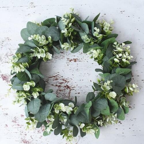 Simulation Eucalyptus Money Leaf Wreath Artificial Garland Hanging Pendants Wedding Home Decoration Photo Prop