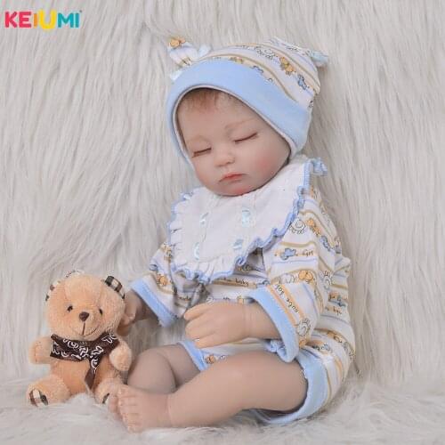17 Inch Reallife Soft Silicone Sleeping Reborn Baby Doll Girl Toys Newborn Dolls Fashion Babies Playmates For Kids Birthday Gift
