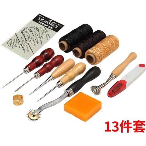 Professional Leather Craft Tools Set Hand Sewing Stitching Punch Carving Work Saddle Set Accessories DIY Leathercraft Tool Set