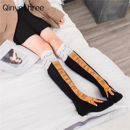 Winter Autumn Women Chicken Knitted Crew Funny 3D Cartoon Thigh High Sokken Fashion Cute Ladies Thin Toe Feet Socks Cosplay