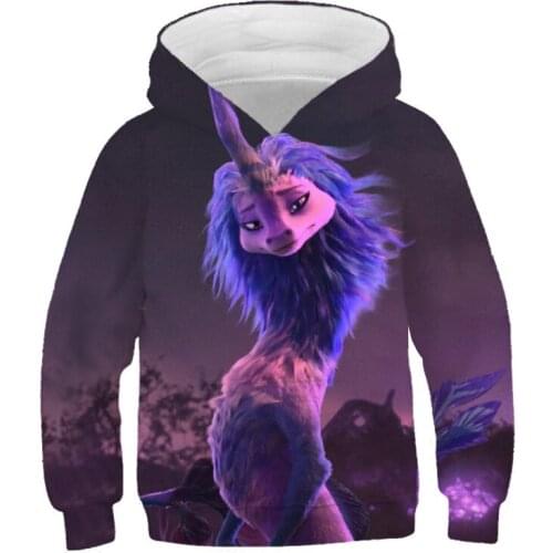 New 3D Raya And The Last Dragon Kids Hoodies Boy Girl Graphic Funny Long Sleeve Hoodie Novelty Fashion Trend Teenagers Baby Tops
