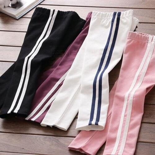 2019 Summer New Girl Side Stripe Sports Wind Bottom Pants Childrens Leisure Pants