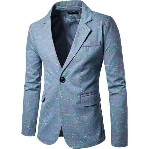 2021 Autumn winter New Formal Wear men blazer Colorful paint pattern Tuxedos Coat mens blazer jacket