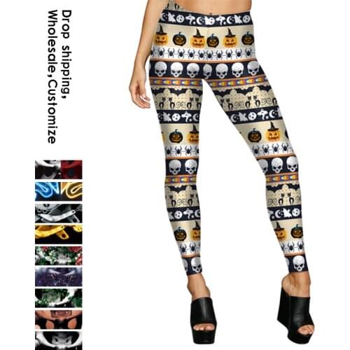NADANBAO 2020 Purim Classic Gold Skeleton Leggings Women Carnival Cosplay Pants Slim Sexy Fitness Leggins Workout Pants