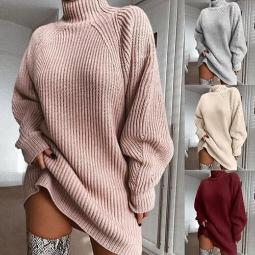 Sweaters For Women Pullover 2021 Turtleneck New Sweater mid-length Raglan Sleeve Sweater Winter Clothes Women MMY119212