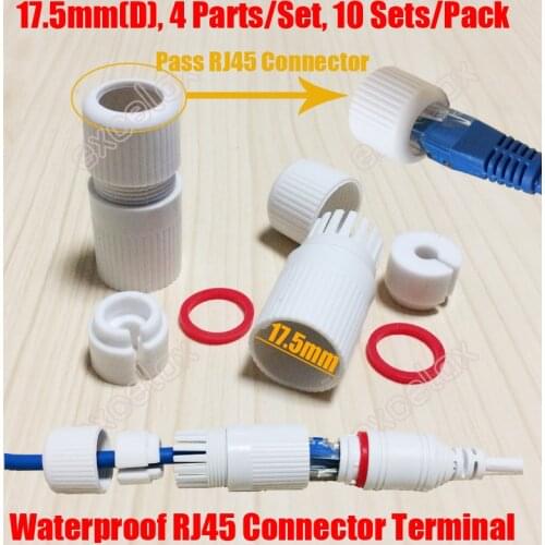 10PCS/Lot Inner 17.5mm Finished RJ45 Modular Waterproof Connector Cap Terminal Cover Shell for Outdoor Network IP Camera Cable