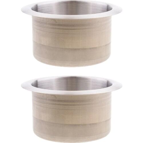 2pcs Stainless Steel Recessed Cup Drink Can Holder for Boat Car Marine RV Trailer 85x55mm