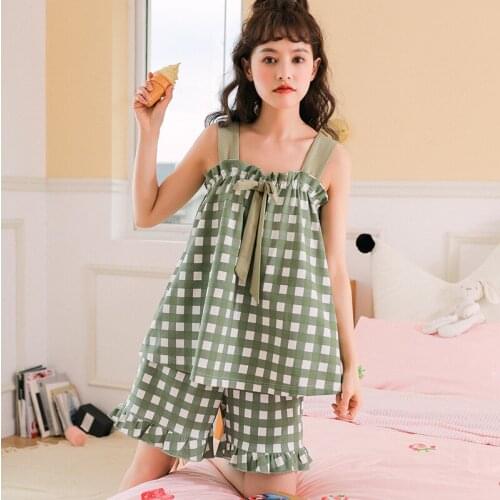 XXL Plus Size Women Pajamas Cute Lounge Wear Girls Sleepwear Cartoon T Shirt Shorts Kawaii Nightwear Pijamas 2 Piece Set Summer