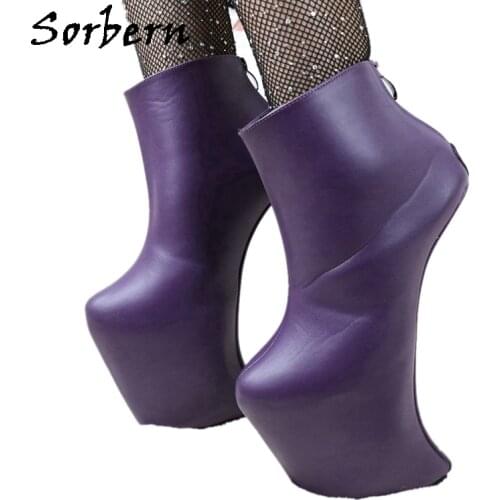 Sorbern Heelless Platform Shoes Lady Gaga Cosplay Boots Ankle High Plus Size Feminino Gothic Shoes For Women Heels Custom Color