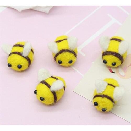 12pcs Wool Felt Bee Decor Clothes Making Decortaive DIY Headwear Accessories Scrapbook Toys Craft Supplies