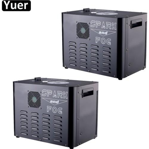 2Pcs/Lot 2300W Cold Spark Fountain Machine 8X6W RGBA 4IN1 LED DMX/Remote Control Spark Fog Machine Music DJ Disco Party Lights