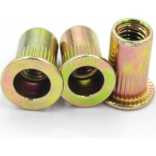20PCS Carbon steel Nuts M3 M4 M5 M6 M8 Flat Head Rivet Nuts Set Nuts Insert Riveting