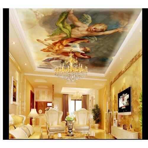 3d wallpaper custom 3d ceiling wallpaper murals Zenith angel heaven mural ceiling classical living room 3d photo wallpaper
