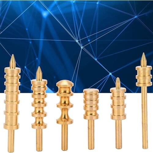 6Pcs Leather Burnisher Brass Electric Heating Polishing Tool for Leather Trimming Burnishing Applying Edge Sealing Fluid