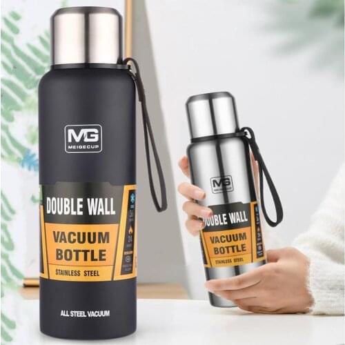 Large capacity bullet vacuum flask 500ml gym water bottles stainless steel outdoor sport insulation travel thermos bottle 1500ml