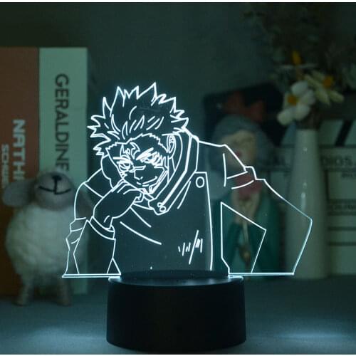 Itadori Yuji 3D LED Night Light Acrylic Lamp Atmosphere Nightlight Anime Jujutsu Kaisen Teenager Gift Room Decor APP Control