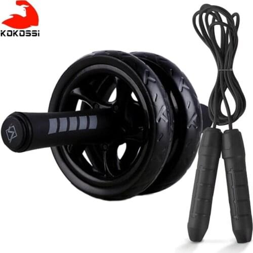 KoKossi Muscle Exercise Equipment Home Fitness Equipment Double Wheel Abdominal Power Wheel Ab Roller Gym Roller Trainer