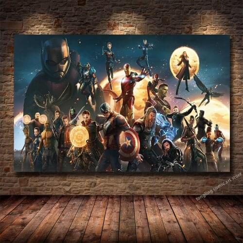 Marvel Superhero Collection Thor Iron Man Hulk HD Print Canvas Painting Childrens Bedroom Living Room Decoration Painting