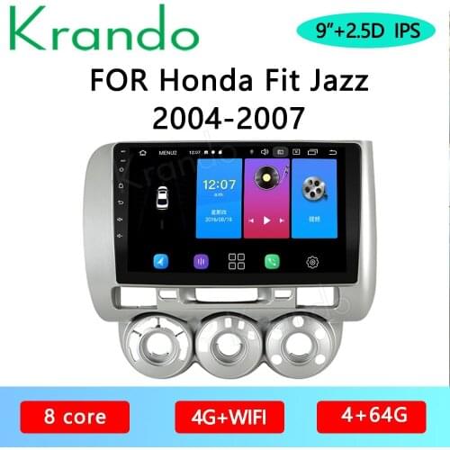 Krando Android 10.0 9" IPS Full Touch Car Multimedia Radio for Honda Fit Jazz 2004-2007 Audio DSP WIFI Navi Bluetooth Carplay