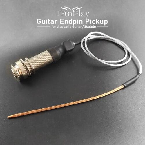 Round Guitar Equalizer Pickup Guitar Einpin Jack Pickup EQ 6.35 Endpin Output Socket with Strap Lock Chrome