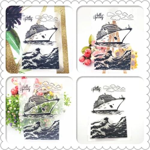Cruise Ships Waves Customized Stamps Decorative Scrapbooking Card Paper Craft Silicon Rubber Transparent Clear Stamp