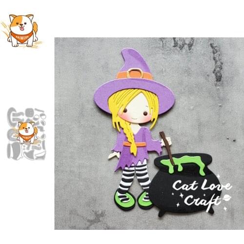 Halloween Witch Metal Cutting Dies Mold Knife Scrapbooking Stencil DIY Embossing Craft Die Cuts Card Making New Dies For 2020