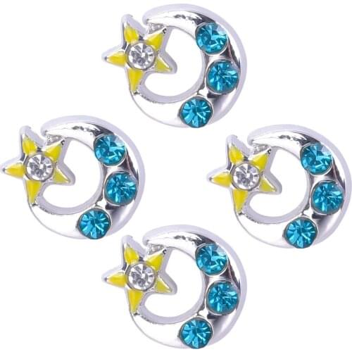 20Pcs F486 Crystal Blue Moon Star Floating Charms For Glass Living Locket Jewelry