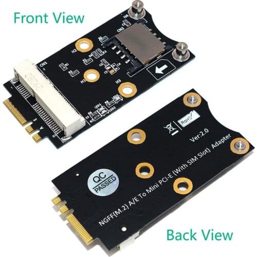 Mini PCI-E to M.2 NGFF Key A/E Adapter Converter with SIM Card Slot for 3G/4G Driver Free Mini PCI-E Adapter