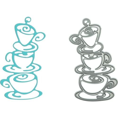 Mini Size Coffee Cup Pattern Metal Cutting Dies Scrapbooking Die Cutter For DIY Paper Card Photo Album Clip Art Decorating