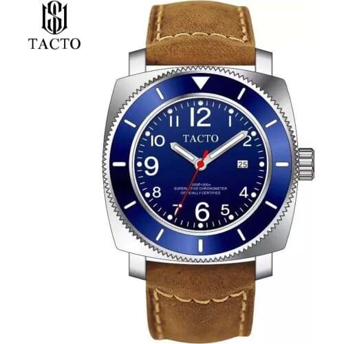 Man Watch 2020Top Brand TACTO Watch Men Sports Watches Rotatable Bezel GMT Sapphire Glass Date Steel Lmited Edition Watches