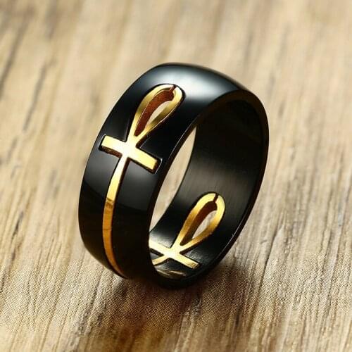 Recommend Simple Stainless Steel Mens Rings Jewelry Classic Rings Mans Wholesale 8mm Black Color Ring Size 8 9 10 11 12