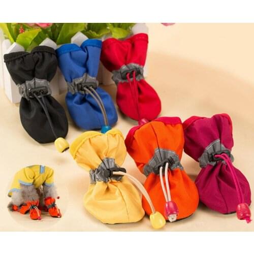 Antiskid Puppy Shoes Small Dogs 4pcs/set Soft-soled Waterproof Soft Cat Paw Care Accessories Fashion Pet Products For Dog Walker