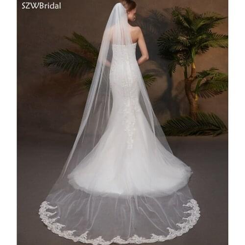 New Arrival 3 Meter Tulle Wedding Veils Bridal Veil Wedding Accesorios Bridal Headwear Novia Velos Welon Velo de Novia With Comb