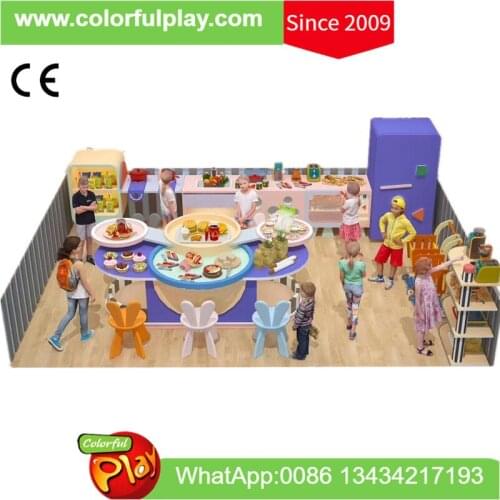 Commercial Kids Indoor Playground Equipment Role Play Center Kichen Supermarket Hospital Customized Child Plany Land Supplier