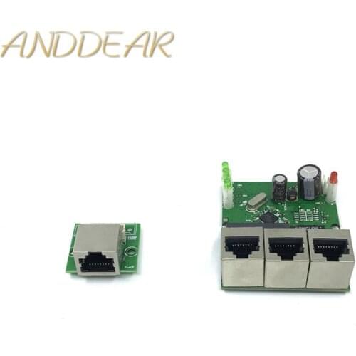 OEM factory direct mini fast 10 / 100mbps 3-port Ethernet network lan hub switch board
