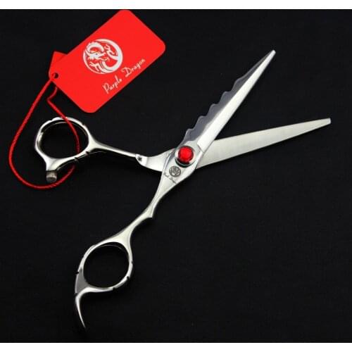 545# 6 Inch Brand Purple Dragon Red Gem TOP GRADE Hairdressing Scissors JP 440C Home Salon Barbers Cutting Scissors Hair Shears