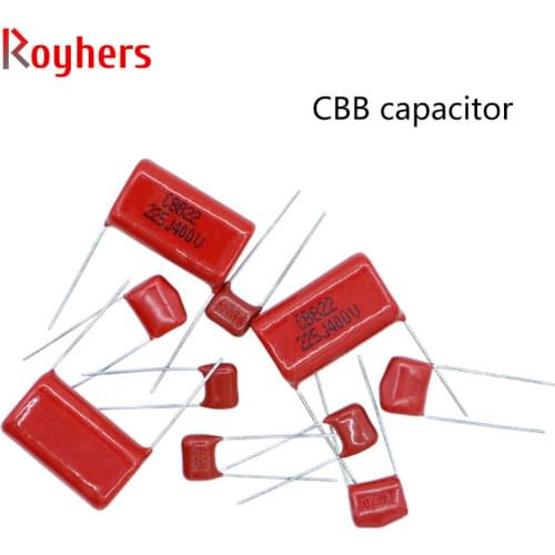 CBB22 film capacitor 63V 100V 400V 630V 105 103 104 224 223 274 334 474 684J P=5 10 15 20 25MM 10Pcs