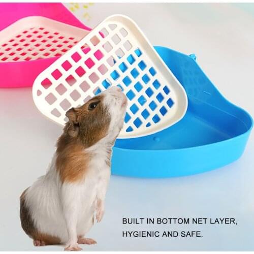 Practical Hamster Pet Rabbit Corner Toilet Multi-functional Classic 2-Layers Triangle Small Animal Pets Litter Tray