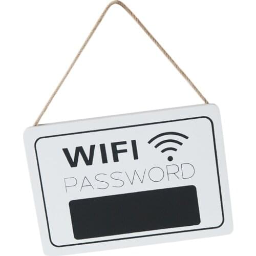 Antique Wood Wifi Password Hanging Plaque Single-sided Blackboard Door Sign
