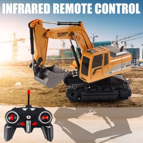 RC Trucks Mini RC Excavator 1:24 Alloy Plastic Engineering Car Infrared Remote Control Excavator Electric Vehicle Toys