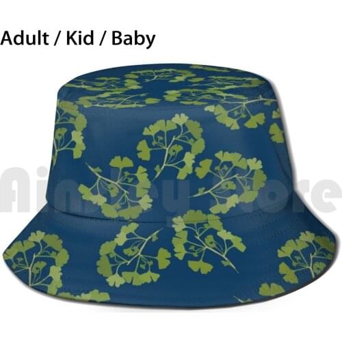 Pattern With Ginkgo Biloba Sun Hat 1147 Bucket Hat Ginkgo Biloba Branch Ginkgo Biloba Pattern Repeat