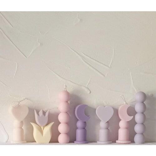 Original Design Candle Silicone Mold 3d Candle Heart Shape Moon Design Candle Making Geometric Flower Candle