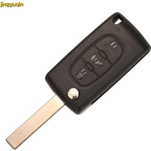 Jingyuqin 10pcs Remote Car Key Fob Shell For Peugeot Expert Partner Citroen Berlingo Dispatch Fiat Scudo 3 Buttons Replacement