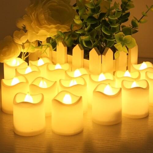 12 Pack Flameless LED Tealight Long-Lasting LED Candle Battery Operated Dripping Wax Look LED Candle for Wedding Party Holidays