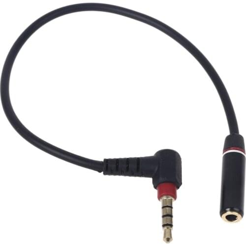 26cm 90 Degree 3 4poles 3.5mm Extension Aux Cable for Headphones Car MP3 Speaker WXTB